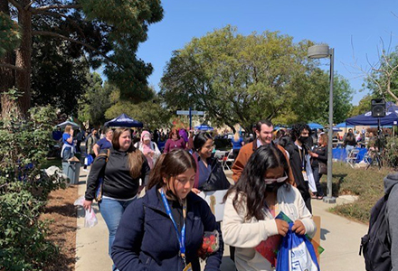 Area high school students touring the Santa Maria campus.